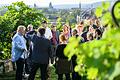 Vor Ort, auf dem Weingut am Stein der Familie Knoll, diskutierten die Mitglieder der Grünen-Landtagsfraktion am Freitag über Landwirtschaft und Weinbau in Zeiten des Klimawandels.