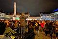 'Querdenker' demonstrierten am Mittwochabend am Unteren Markt in Würzburg.