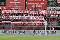 Die Fans der zweiten Mannschaft des FC Bayern München protestierten am Samstag am Dallenberg gegen die Eintrittspreise bei den Würzburger Kickers.