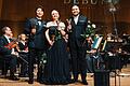 Die drei Hauptpreise (von links): Beomjin Angelo Kim (bronzene Viktoria), Inna Husieva (silberne Viktoria), Kudaibergen Abildin (goldene Viktoria).