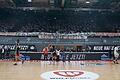 Kurz vor Beginn des Spitzenspiels gegen den Tabellenführer FC Bayern München machten die Fans der Würzburg Baskets gemeinsam mit dem Verein erneut auf das Thema Multifunktionsarena aufmerksam.