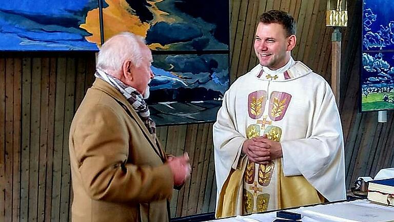 Willibald Mauckner und Pfarrer Christian Nowak. Willibald Mauckner und Pfarrer Christian Nowak.
