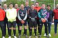 Sechs der neun Torhüter des FC Kirchheim in der Kreisklassen-Saison 2022/23: (von links) Sebastian Wolf (Spielertrainer), Reinhold Konrad (Vorstandsvorsitzender), Carlo Köhler, Dominik Müller (Vorstand Sport), Alexander Hofmann, Daniel Ecker, Thomas Schmitt, Florian Bayer, Philipp Breier, Markus Michel (Co-Trainer), Jochen Konrad (Vorstand Sport).
