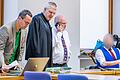 Rechts Kai K., neben ihm seine Anwälte (v.li.) Timo Fuchs, Klaus Spiegel und Hubertus Werner. Ihre Anträge verzögern im Landgericht Schweinfurt den Fortgang des Prozesses.&nbsp;