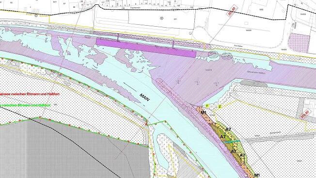 Beilage_51_Massnahmen_1000_Blatt_2.12       -  Main und Hafen werden ausgebaggert, die Mole am Hafen zurückgebaut. Damit soll künftig Schubverbänden ermöglicht werden, ihre Ruhezeiten in Haßfurt einlegen zu können. Die Passagier-Anlegestelle wird im Anschluss daran im Haßfurter Hafen neu errichtet.