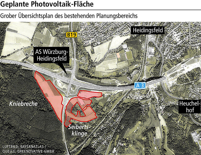 'Meilenstein' an der Autobahn in Heidingsfeld: Solarpark mit einer Fläche von rund 18 Hektar geplant 'Meilenstein' an der Autobahn in Heidingsfeld: Solarpark mit einer Fläche von rund 18 Hektar geplant