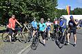 Startklar sind diese Radlerinnen und Radler, die bei der Abschlussveranstaltung des Hessisch-Bayerischen Radvierers in Kothen teilgenommen haben..       -  Startklar sind diese Radlerinnen und Radler, die bei der Abschlussveranstaltung des Hessisch-Bayerischen Radvierers in Kothen teilgenommen haben..