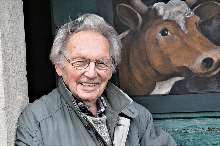 Rudolf Studtrucker im Bauern- und Steinhauermuseum im Heblingshof, Kirchheim, das er mitgestaltet hat. Rudolf Studtrucker im Bauern- und Steinhauermuseum im Heblingshof, Kirchheim, das er mitgestaltet hat.