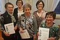 Die Vorsitzende des Turnvereins Burgsinn, Lisa Hagedorn-Künstler (Zweite von rechts), zeichnete Mitglieder für eine langjährige Treue und aktive Mitarbeit aus (von links): Helene Götz, Helga Stegmann, Maria Herget und Maria Schelbert.
