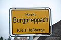 Das Ortsschild von Burgpreppach.