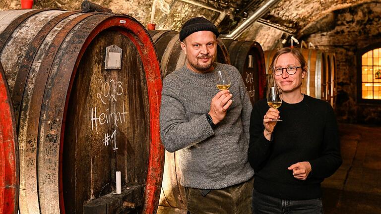 Melanie Drese und Michael Völker produzieren Naturweine im elterlichen Weingut in Kitzingen.