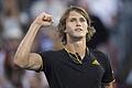 Siegerfaust       -  Alexander Zverev jubelt nach seinem Sieg über den Australier Nick Kyrgios.