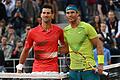 Novak Djokovic (l) und Rafael Nadal       -  Novak Djokovic (l) und Rafael Nadal sind zwei von sechs Stars beim Show-Turnier in Saudi-Arabien.