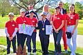 Jugendturnier am Golf-Platz Maria Bildhausen, hinten von links: Florian Demling, Sonja Straub, Karl Schätzle.