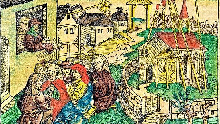 In der Schedelschen Weltchronik von 1493 ist eine Zeichnung abgebildet, auf der der &bdquo;Pauker von Niklashausen&ldquo; zu sehen ist.