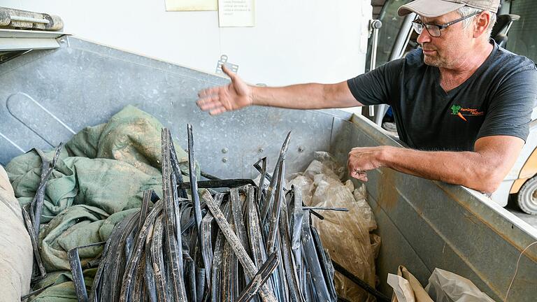 Die gebrauchten Tropfschläuche landen in Deutschland bisher im Gelben Sack.