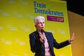 Als engagierte Streiterin für Europa präsentierte sich die FDP-Spitzenkandidatin Marie-Agnes Strack-Zimmermann bei einer Rede am Sonntag in Würzburg.