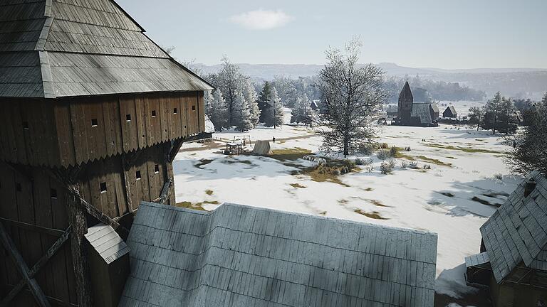 Screenshot vom Spiel „Manor Lords” - Frühling, Sommer, Herbst und Winter: In „Manor Lords” sollte man für alle Jahreszeiten gewappnet sein. Screenshot vom Spiel „Manor Lords” - Frühling, Sommer, Herbst und Winter: In „Manor Lords” sollte man für alle Jahreszeiten gewappnet sein.