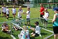 Spaß und Action waren beim ersten Hafenlohrer Fußballcamp angesagt. Beim Wassertransport war Teamfähigkeit gefragt.