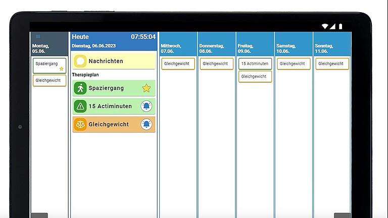 So sieht die Curafida-App für einen Patienten aus, wie ein Beispiel auf der Seite ztm.de zeigt.       -  So sieht die Curafida-App für einen Patienten aus, wie ein Beispiel auf der Seite ztm.de zeigt.