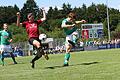 Stefan Seufert (links, damals FC 05 Schweinfurt) im Duell mit Josef Eibl vom SV Schalding-Heining. Drei Jahre lang hat Seufert für die Schnüdel gespielt.