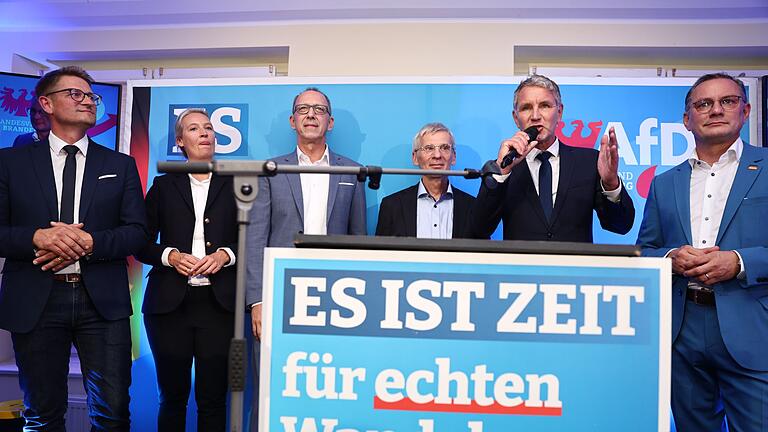 Landtagswahl in Brandenburg - Wahlparty AfD       -  Auch der Thüringer AfD-Landesvorsitzende Björn Höcke kam zur Potsdamer Wahlparty.