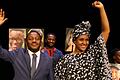 Beeindruckend: 'Free Mandela' im Theater der Stadt Schweinfurt. Im Bild Nelson Madiba Mandela (Sobowale Bamgbose) und Winnie Mandela (Anne Marie Anang)&nbsp;&nbsp;