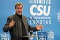 Klausurtagung CSU-Landtagsfraktion - Dritter Tag       -  CSU-Parteichef Markus Söder hält eine Abgrenzung von der Politik Angela Merkels für notwendig - vor allem beim Thema Migration.