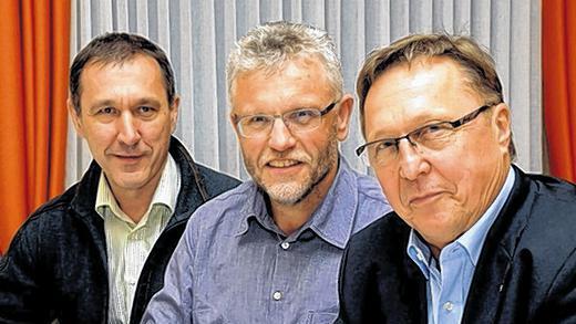 Der neue Vorstand:  Schatzmeister Hartmut Breunig, Johannes Fiedler und 1. Vorsitzender Bernd Eisenmann (von links). FOTO Peter Rauch