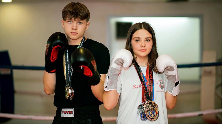 Die beiden Schweinfurter Kickbox-Talente Julian Strygun und Kelly Kloos wollen Ende Oktober bei der WM in Wales für Furore sorgen.