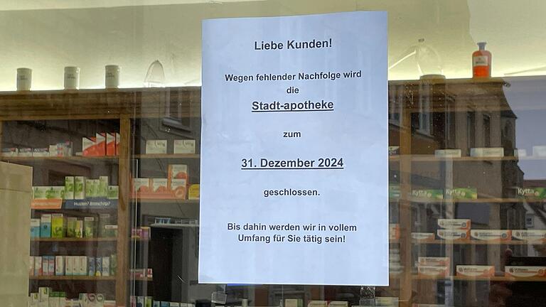 Stadt-Apotheke am Marktplatz in Gerolzhofen schließt zum 31. Dezember. Stadt-Apotheke am Marktplatz in Gerolzhofen schließt zum 31. Dezember.