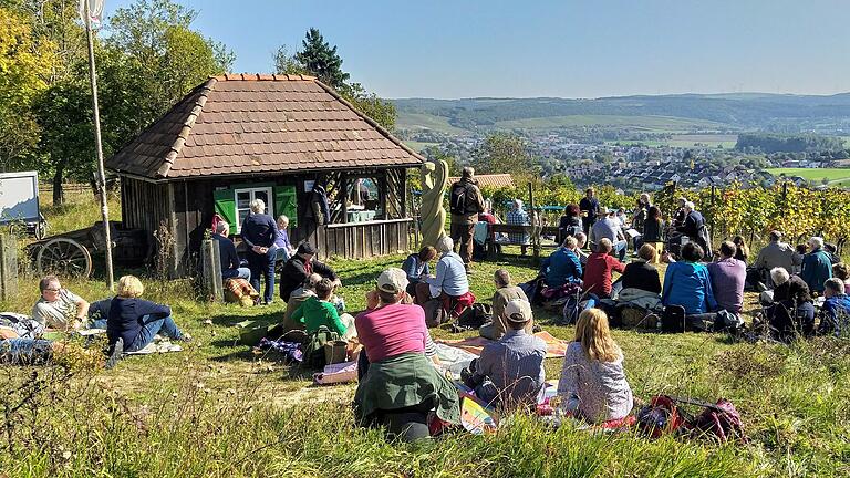 Schleifstein am Sternberg in Himmelstadt mit herrlichem Blick ins Maintal.