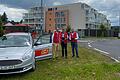 Am Kreisverkehr in der Boldeschwingh-Straße in Karlstadt überprüften Mitarbeiter der ACE Main-Spessart das Blinkverhalten der Verkehrsteilnehmer (von links):  Sascha Rehberg, Harald Schneider und Matthias Penkala.