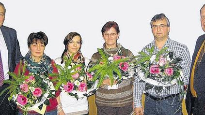 Ehrungen bei der ISO: Marc JeanRichard, Gesellschafter und Geschäftsführer (von links), Daniela Hummel, Edeltraud Ditterich, Helmut Gütlein und Geschäftsführer Klaus Benz.