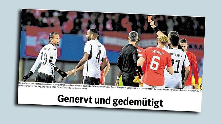 Wurden die Spieler der deutschen Nationalmannschaft durch die 2:3-Niederlage gegen Österreich wirklich gedemütigt? Das behauptet die Überschrift aus der Zeitung vom 22. November 2023.