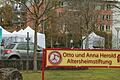 Besonders in Pflegeeinrichtungen in Main-Spessart wütet das Virus: das Mobile Testzentrum am stark betroffenen Altenheim in Karlstadt&nbsp; Mitte November.