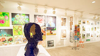 Das 7. Kunsthaufhaus vom Verein Kulturpackt  wurde am Freitag im ehemaligen Tom-Tailor-Laden in der Keßlergasse eröffnet. Objekte, Bilder und Skulpturen sind zu sehen.