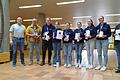 Im Bild: Stefan Selbach (RS Zwiesel), Ralf Bötsch (RS Mellrichstadt), Schulsanitätsdienstteam der Realschule Mellrichstadt, Michael Gerling (Fachmitarbeiter für Erste Hilfe an bayerischen Realschulen).