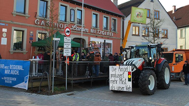 In Geiselwind hatten die Bauern einen Infostand errichtet.