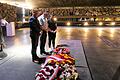 Im Mittelpunkt des Besuches der Holocaust-Gedenkstätte Yad Vashem in Jerusalem stand die Kranzniederlegung durch (von links) Landrat Thomas Eberth und Beni Eliraz, stellvertretender Landrat des Landkreises Mateh Yehuda.