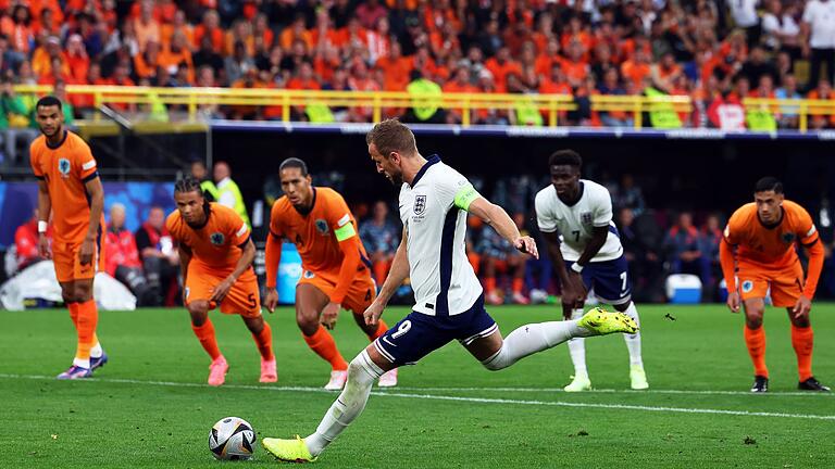 Euro 2024: Niederlande - England       -  Englands Harry Kane traf gegen die Niederlande per Foulelfmeter zum 1:1.