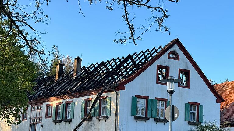 Nach dem Brand: die Weiße Mühle in Estenfeld. Nach dem Brand: die Weiße Mühle in Estenfeld.