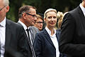 Gedenken an den Volksaufstand in der DDR 1953.jpeg       -  Gedenken an den Volksaufstand in der DDR 1953 17.06.2023, Berlin: Tino Chrupalla und Alice Weidel, beide AfD und Bundesvorsitzende, sind bei der zentralen Gedenkfeier für die Opfer des Volksaufstands vom 17. Juni 1953 auf dem Friedhof Seestraße zu Gast. Der 17. Juni 1953 gilt als Symbol für den Arbeiteraufstand in der DDR. Zwischen 500 000 und einer Million Menschen protestierten im Juni 1953 in der gesamten DDR gegen die SED-Diktatur. Die DDR-Führung ließ den Aufstand durch die Volkspolizei und sowjetische Panzer niederschlagen. Foto: Joerg Carstensen/dpa +++ dpa-Bildfunk +++