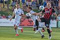 Marco Nickel (rechts) erzielte mit seinem verwandelten Foulelfmeter in der 90. Minute den Siegtreffer für den TSV Aubstadt im Heimspiel gegen den 1. FC Nürnberg II.