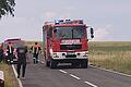 Die Feuerwehren hatten nicht mehr viel zu tun: Ein Landwirt hatte den brennenden Strommast bereits gelöscht. Die Einsatzkräfte kontrollierten die Brandstelle mit einer Wärmebildkamera.