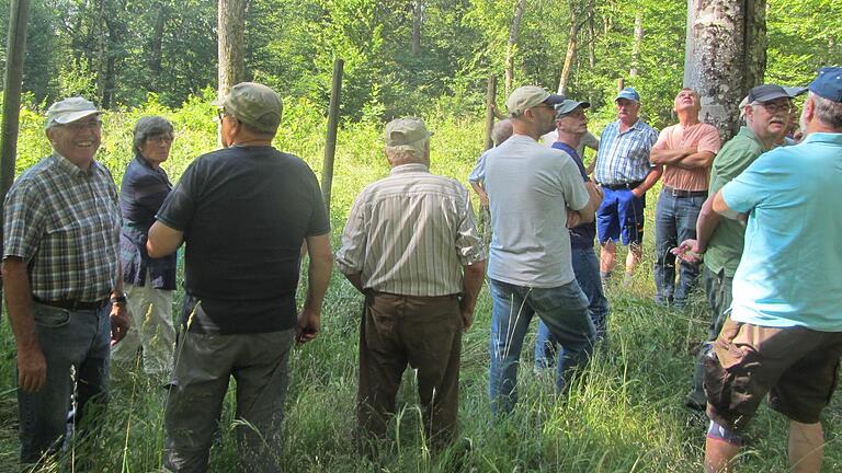 Jagdgenossenschaft informiert sich über den Zustand des Erlenbacher Waldes. Jagdgenossenschaft informiert sich über den Zustand des Erlenbacher Waldes.