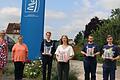 Im Bild (von links): Geschäftsleiterin Anne Feulner, Personalreferentin Susanne Ströhlein mit den ehemaligen Auszubildenden Lukas Sahlmüller, Lisa Reinwand, Maximilian Finger und Simon Vonhausen.