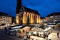 Blick auf den Weihnachtsmarkt auf dem unteren Markt im vorigen Jahr. Weniger Buden, mehr Platz, war da schon das Konzept.