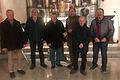 Das Foto zeigt Christian Röder, (Feldgeschworener), Franz Ringelmann (Gesangverein), Jubilar Kurt Heckelmann, Pfarrer Uwe Hartmann, Michael Stahl und&nbsp; Kreisheimatpfleger Heinrich Stier.