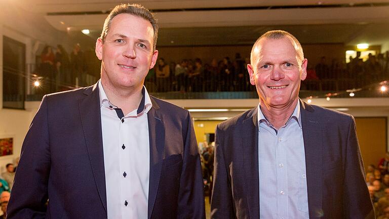 Bei der Podiumsdiskussion zur Bürgermeisterwahl in Marktheidenfeld: die Bürgermeisterkandidaten Holger Seidel (links) und Thomas Stamm.